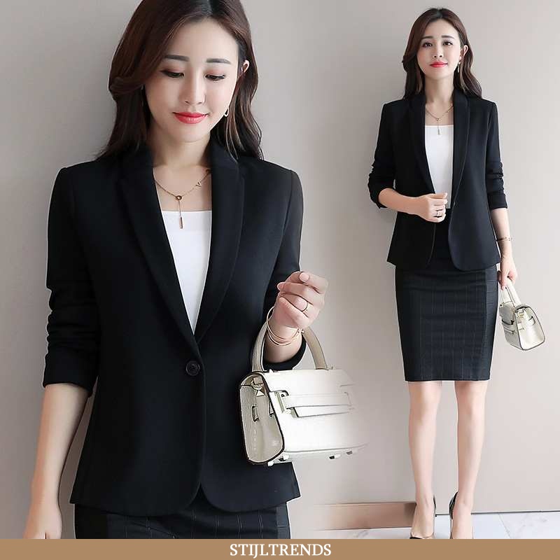 Blazer Dames Pak Comfort Effen Kleur