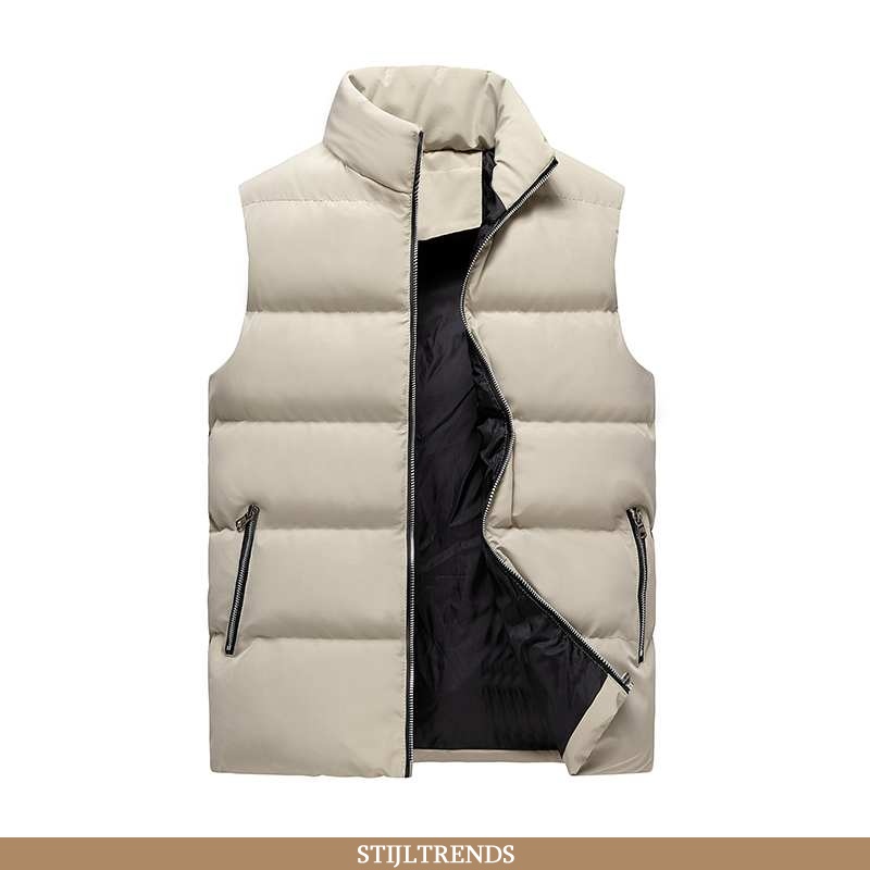 Gilet Heren Herfst Hoge Kwaliteit Beige