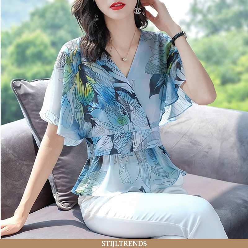 Hemdje Dames Chiffon Print Jasje