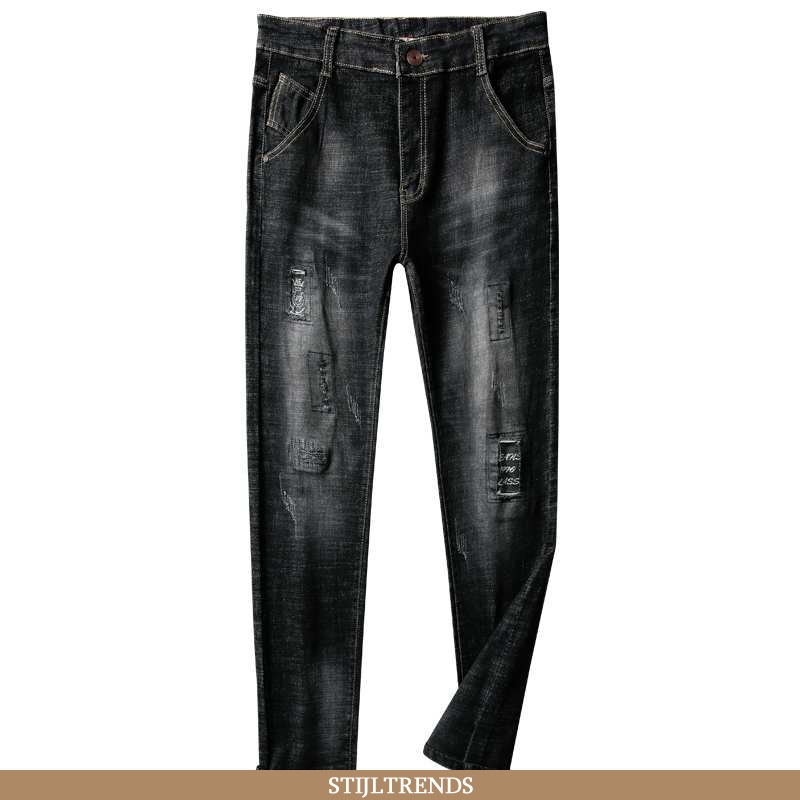 Jeans Heren Broek Denim Hippe Zwart