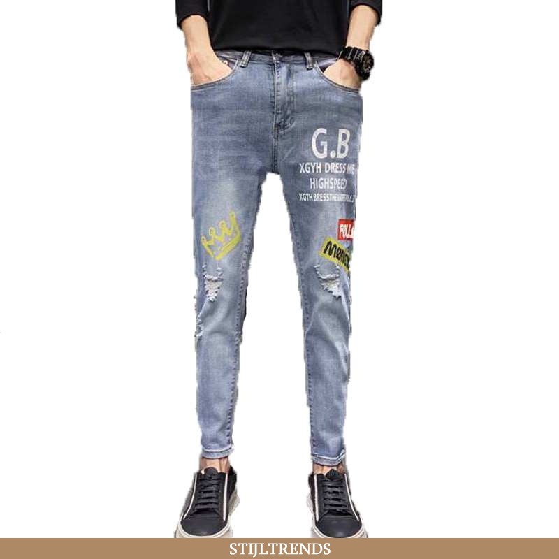 Jeans Heren Broek Slim Fit Nieuw