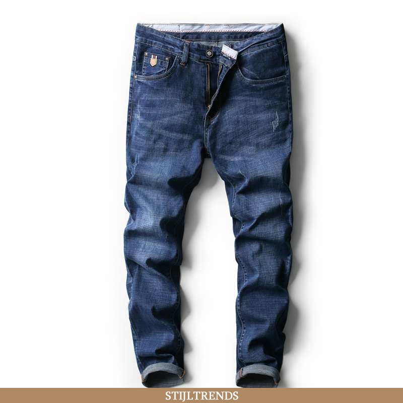 Jeans Heren Broek Trendy Donkerblauw