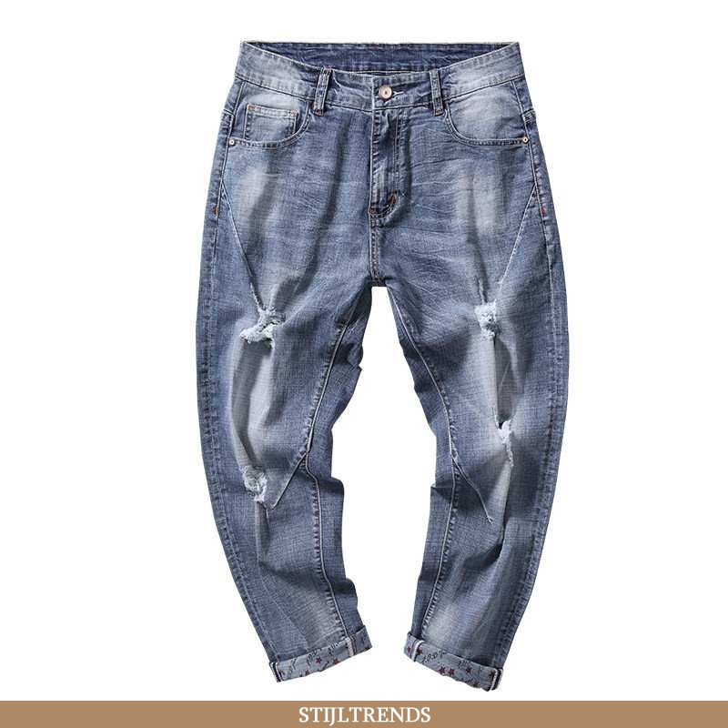 Jeans Heren Denim Donkerblauw Donkerblauwe