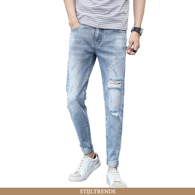 Jeans Heren Slim Fit Hete Verkoop Blauwe