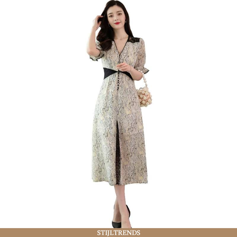 Jurk Dames Elegante Persoonlijk Beige