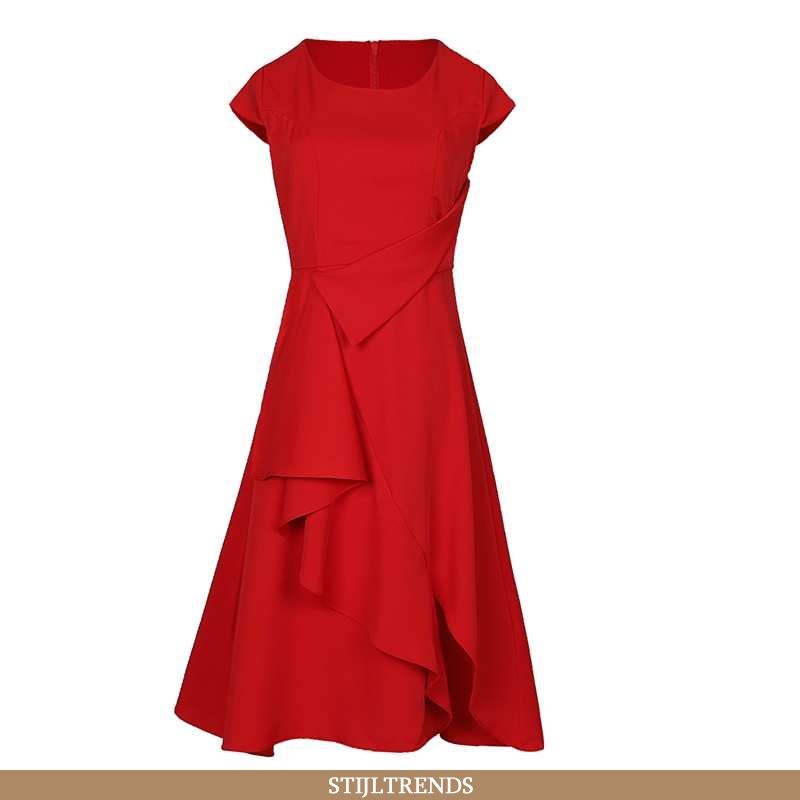 Jurk Dames Hippe Elegante Rood