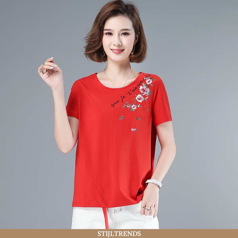 T-shirts Dames Korte Mouw Rood