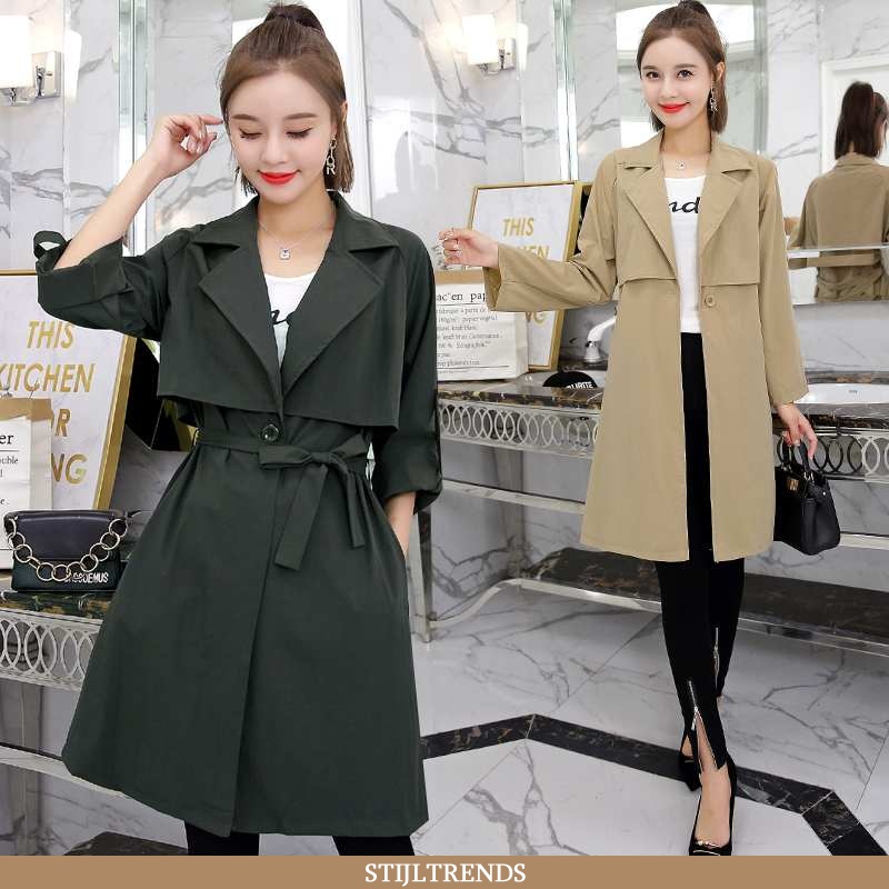 Trenchcoat Dames Jas Lange Vrouwen