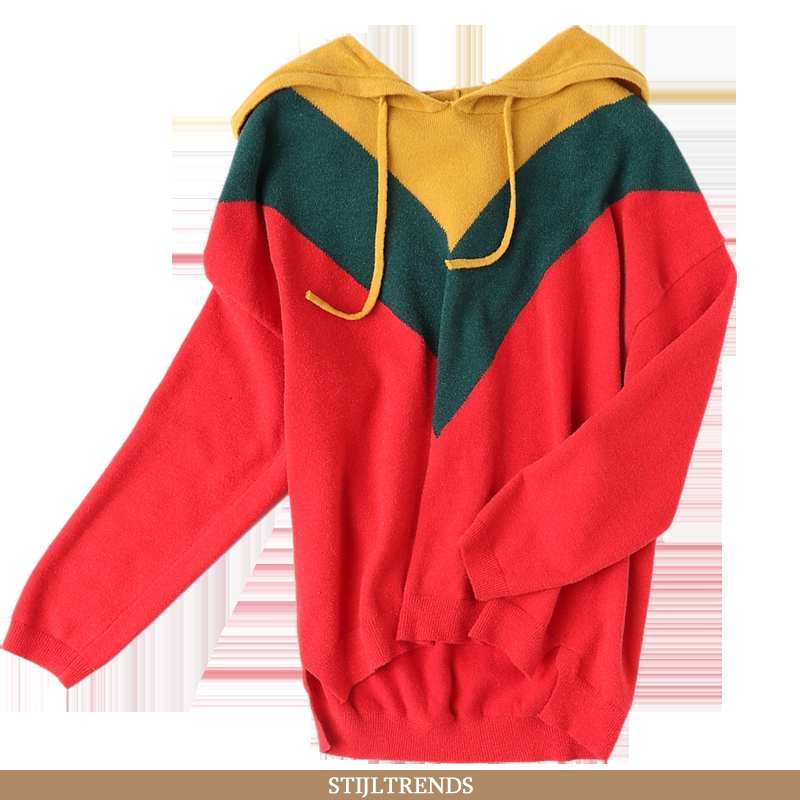 Trui Dames Hoodie Gebreide Met Capuchon Vrouw