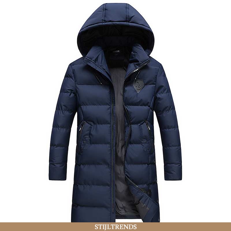 Winterjas Heren Jas Dons Trendy Donkerblauw