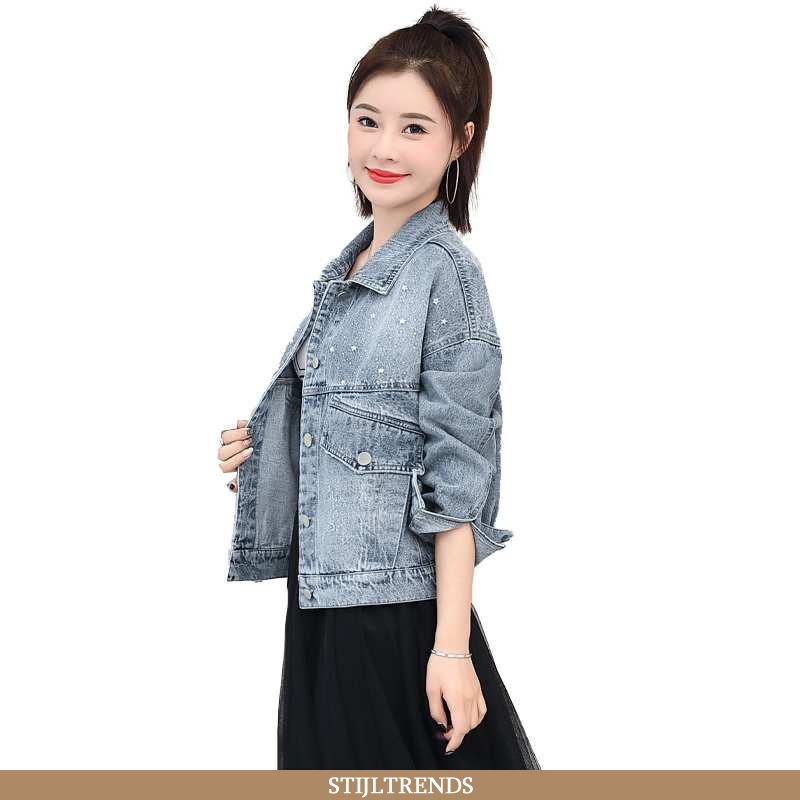 Wollen Jas Dames Jas Denim Trendy Eenvoudige